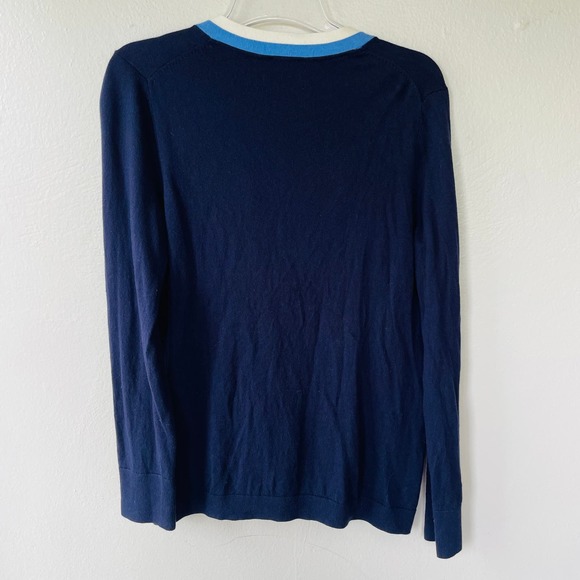 Talbots Size M Pearl Buttons Navy Blue Sweater size M - Picture 7 of 11
